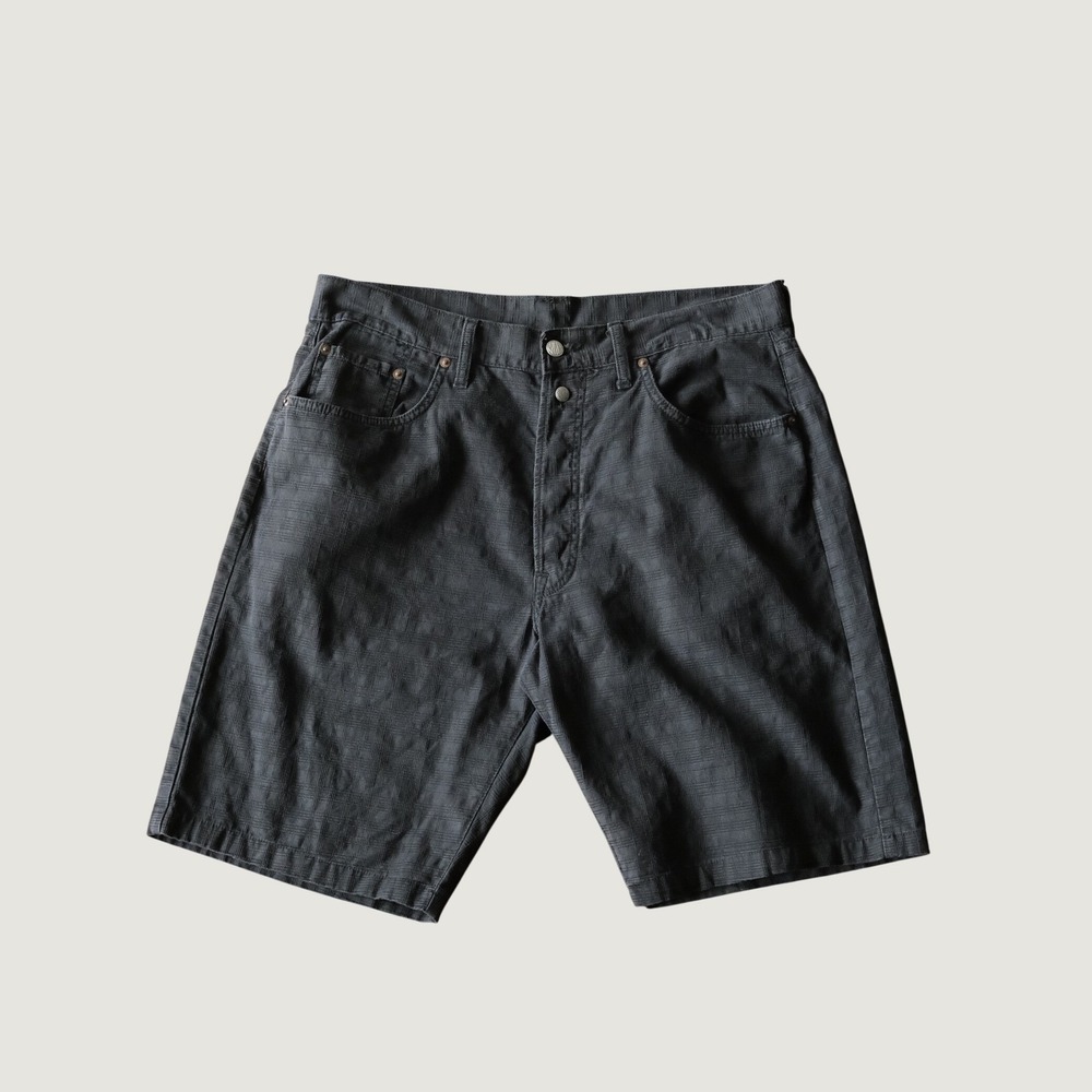 Replay Shorts Mens Black Textured Grid Vintage Y2K 36 Regular 901 Made in Italy